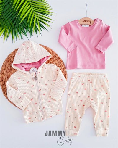 Tiny Flowers Camisole Cardigan 3 Piece Set - ROSE DR - Justyol