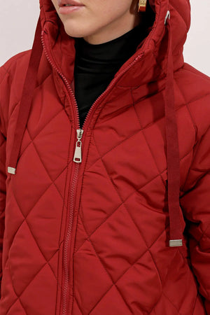 5138 kapitone uzun şişme mont - Justyol