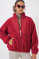 5194 kadin peluş mont ceket - Justyol