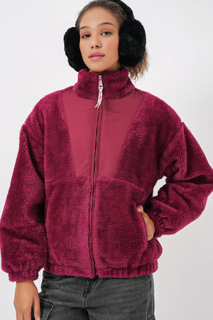 5194 kadin peluş mont ceket - Justyol
