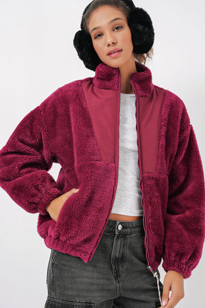 5194 kadin peluş mont ceket - Justyol