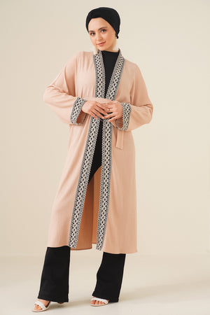 5865 nakişli örme uzun kimono - Justyol