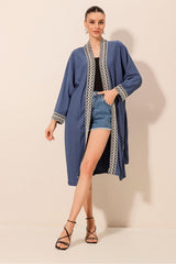 5865 nakişli örme uzun kimono - Justyol