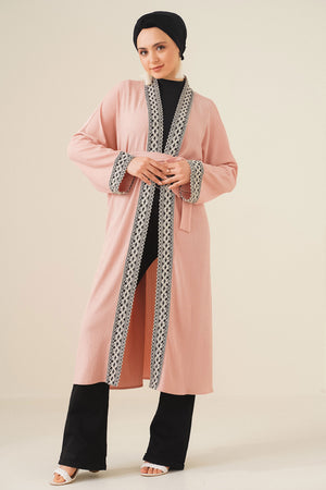 5865 nakişli örme uzun kimono - Justyol