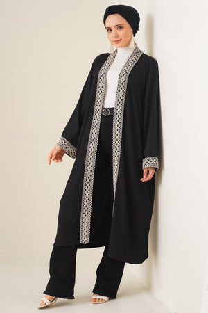 5865 nakişli örme uzun kimono - Justyol