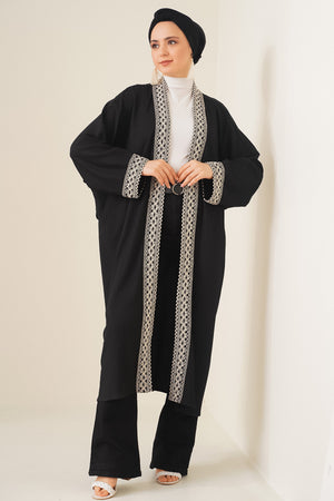5865 nakişli örme uzun kimono - Justyol