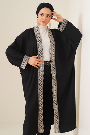 5865 nakişli örme uzun kimono - Justyol