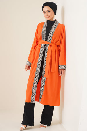 5865 nakişli örme uzun kimono - Justyol