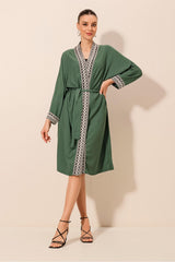 5865 nakişli örme uzun kimono - Justyol
