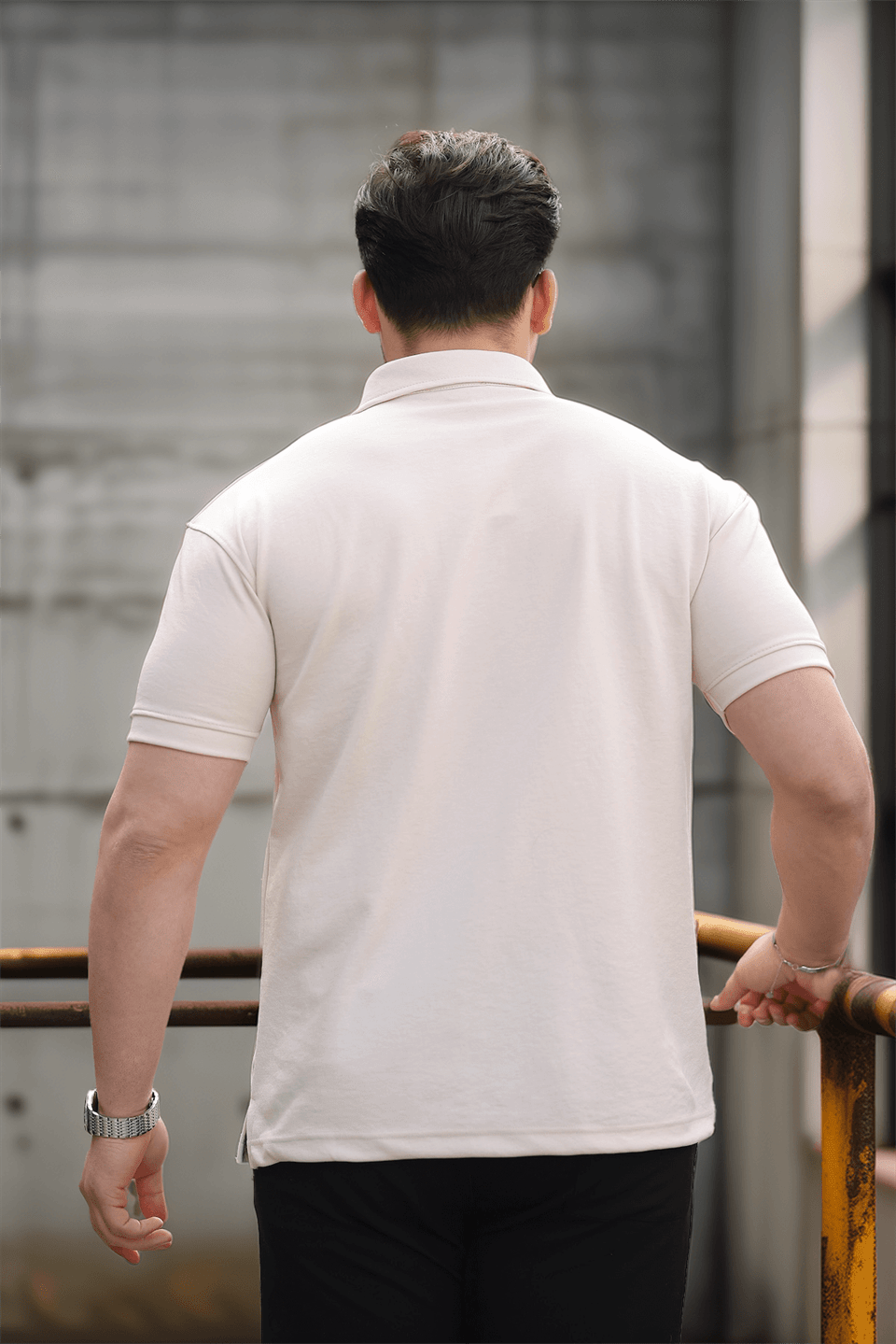 yarim fermuar tek cepli erkek t-shirt - Justyol