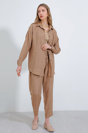 kadinoversize keten alt üst takim 6622 - Justyol
