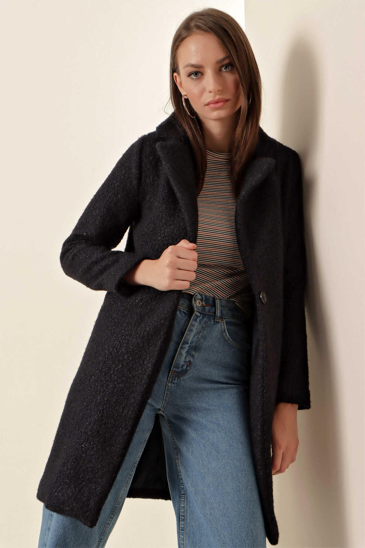 Oversize Kaşe Kaban - Justyol