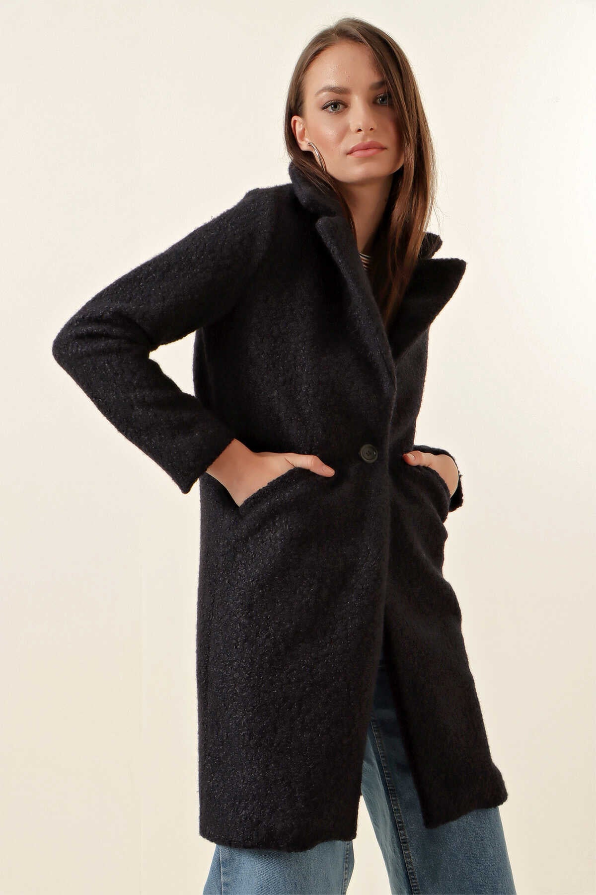 Oversize Kaşe Kaban - Justyol