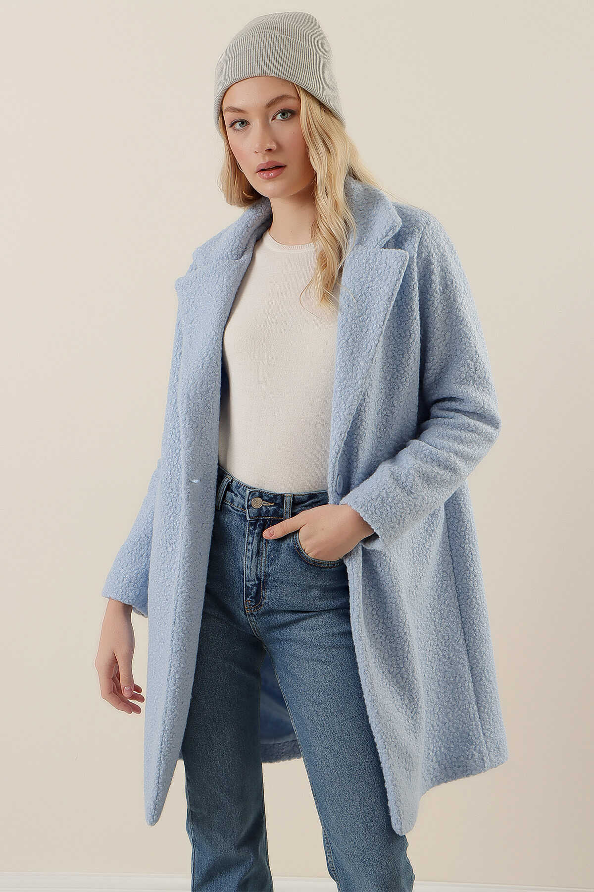 Oversize Kaşe Kaban - Justyol