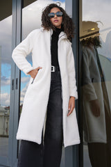 9132 kapüşonlu peluş kaban - Justyol