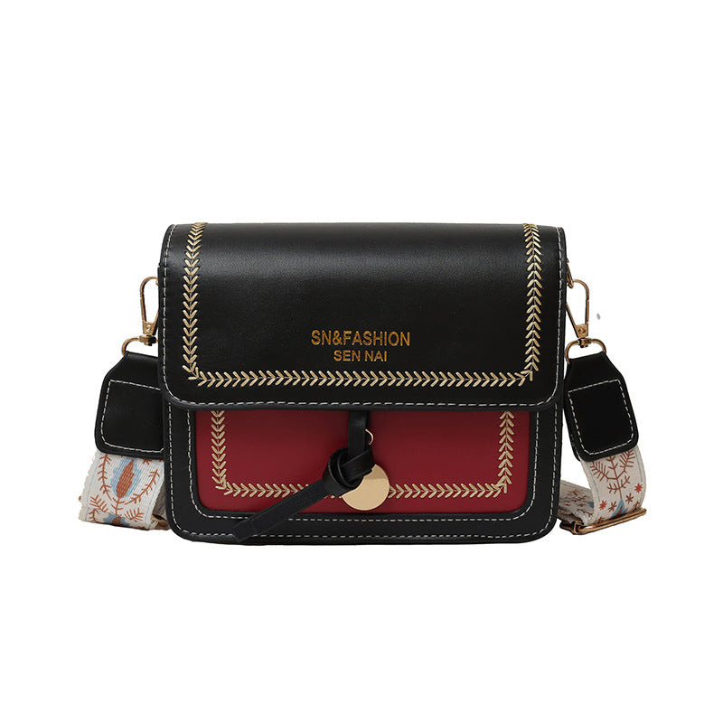 Fashionable Bag for Women, Versatile New Crossbody Bag, Casual, Contrasting Color, Small Square Bag, Wide Shoulder Strap MU Group