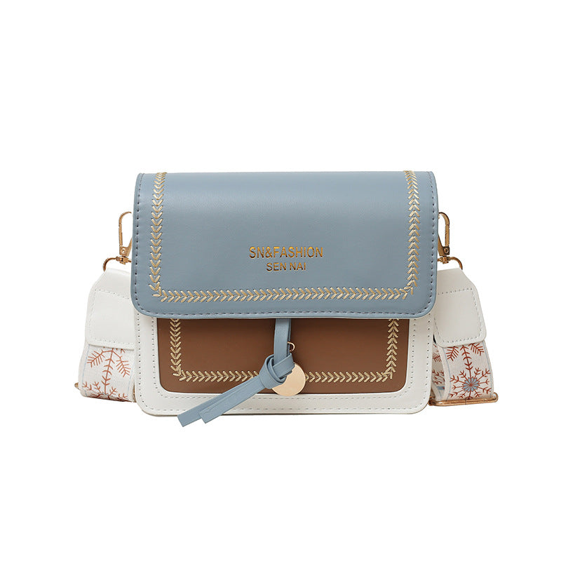 Fashionable Bag for Women, Versatile New Crossbody Bag, Casual, Contrasting Color, Small Square Bag, Wide Shoulder Strap MU Group