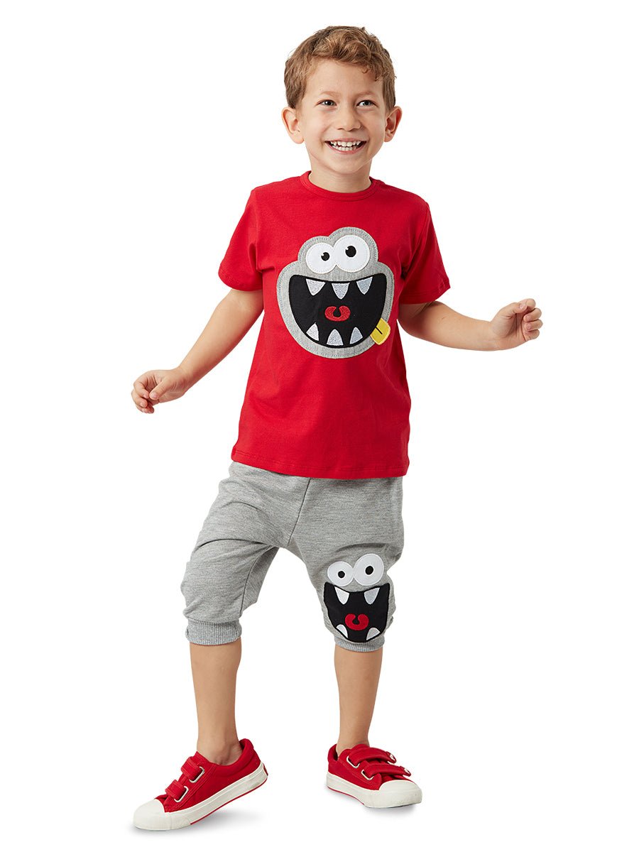 kahkaha erkek çocuk t-shirt kapri şort takim - Justyol