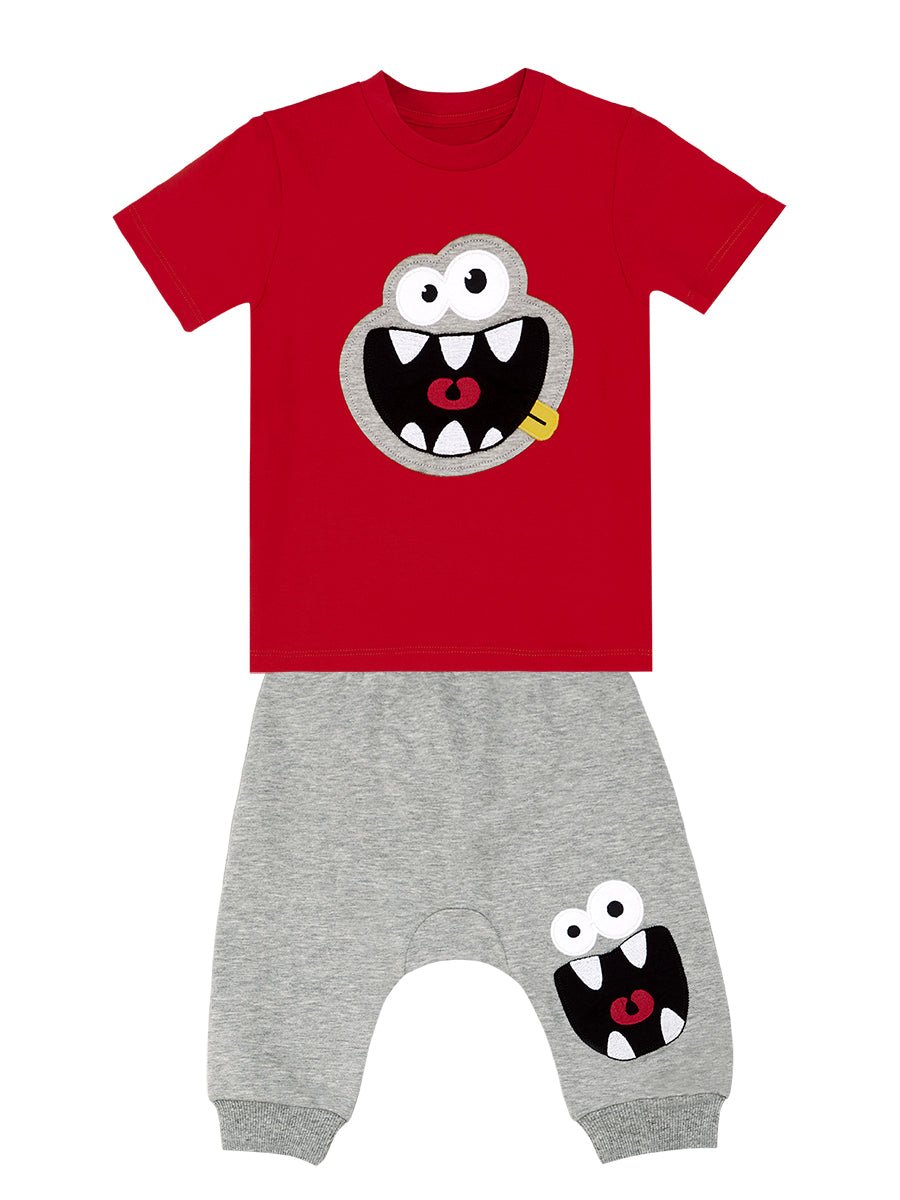 kahkaha erkek çocuk t-shirt kapri şort takim - Justyol