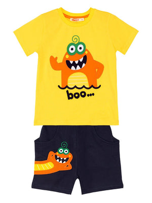 lake monster erkek çocuk t-shirt şort takim - Justyol