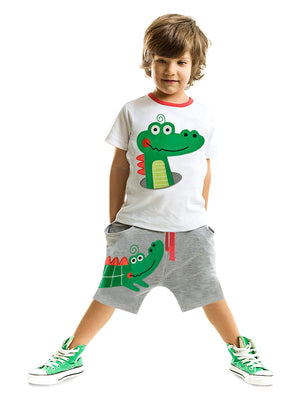 timsah baggy erkek çocuk t-shirt şort takim - Justyol