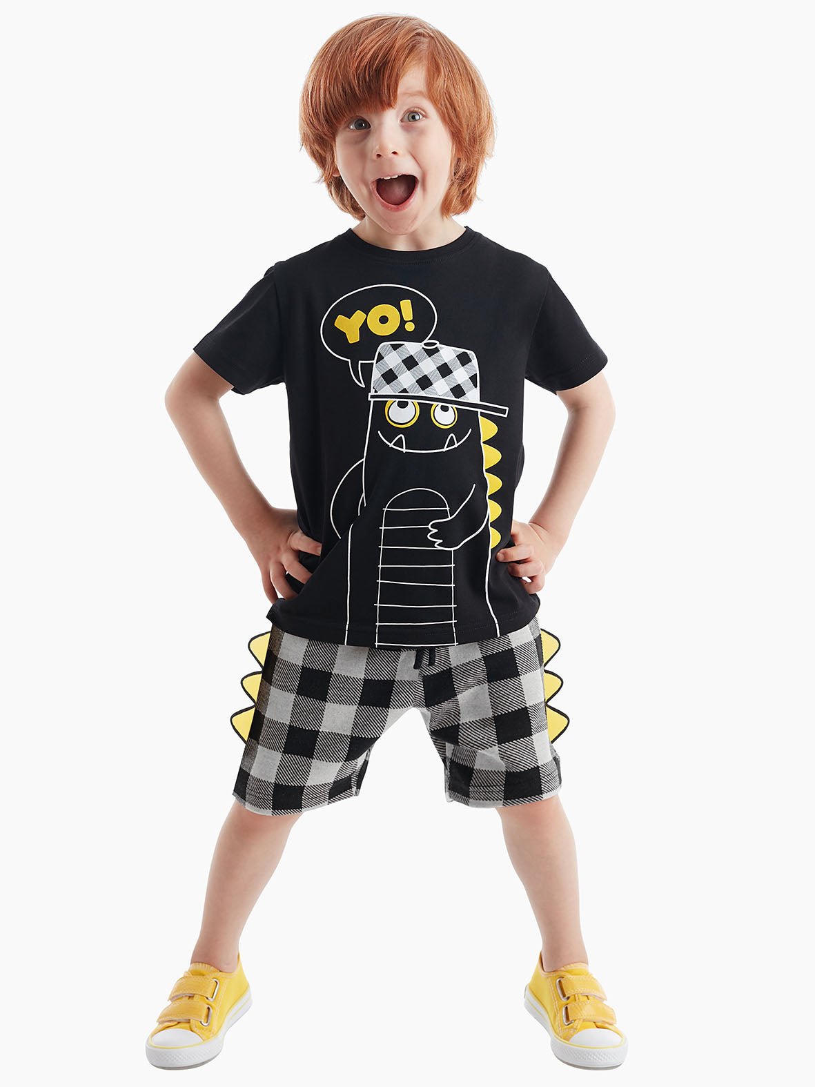 yo dino erkek çocuk t-shirt şort takim - Justyol