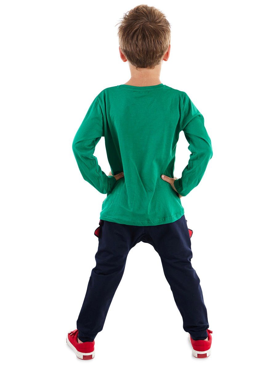 gözlüklü dino erkek çocuk t-shirt pantolon takim - Justyol