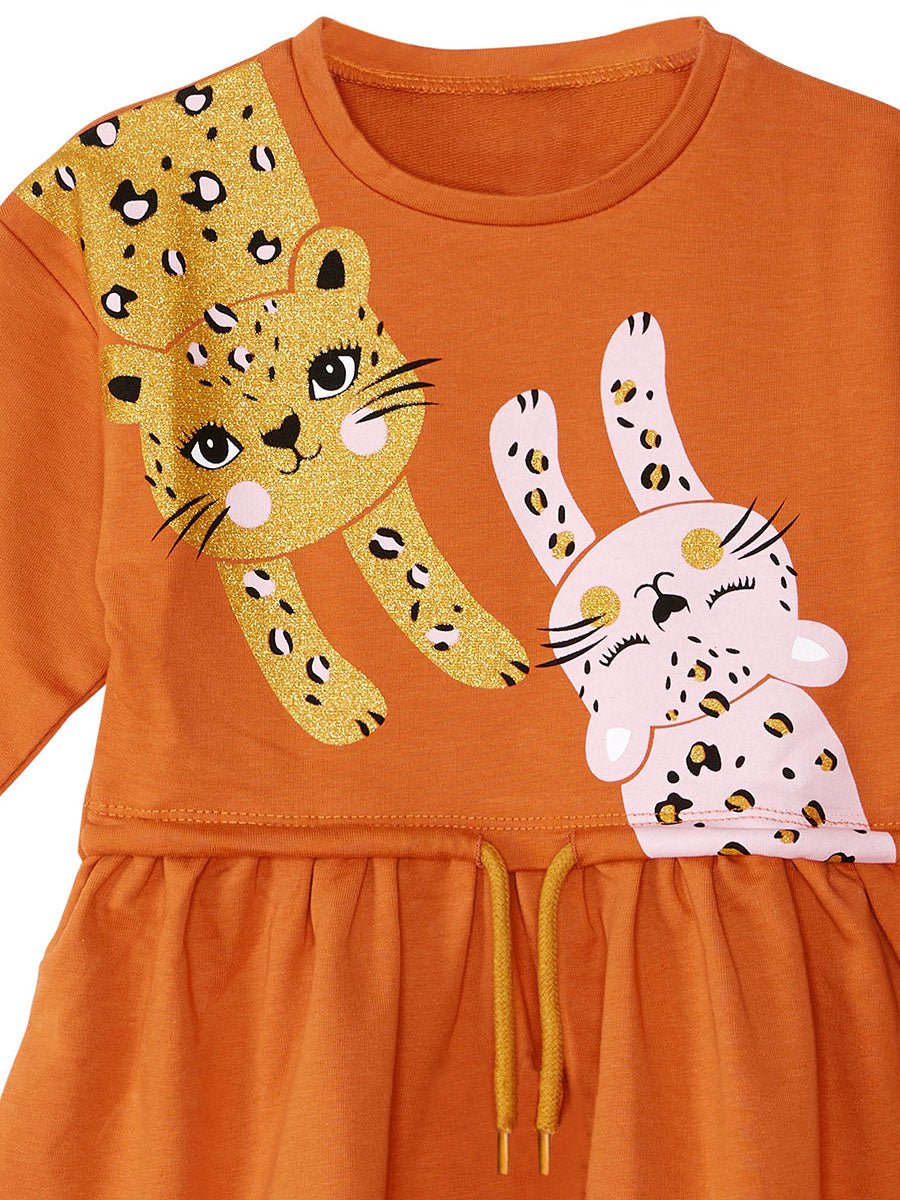 mini leoparlar kiz çocuk elbise - Justyol