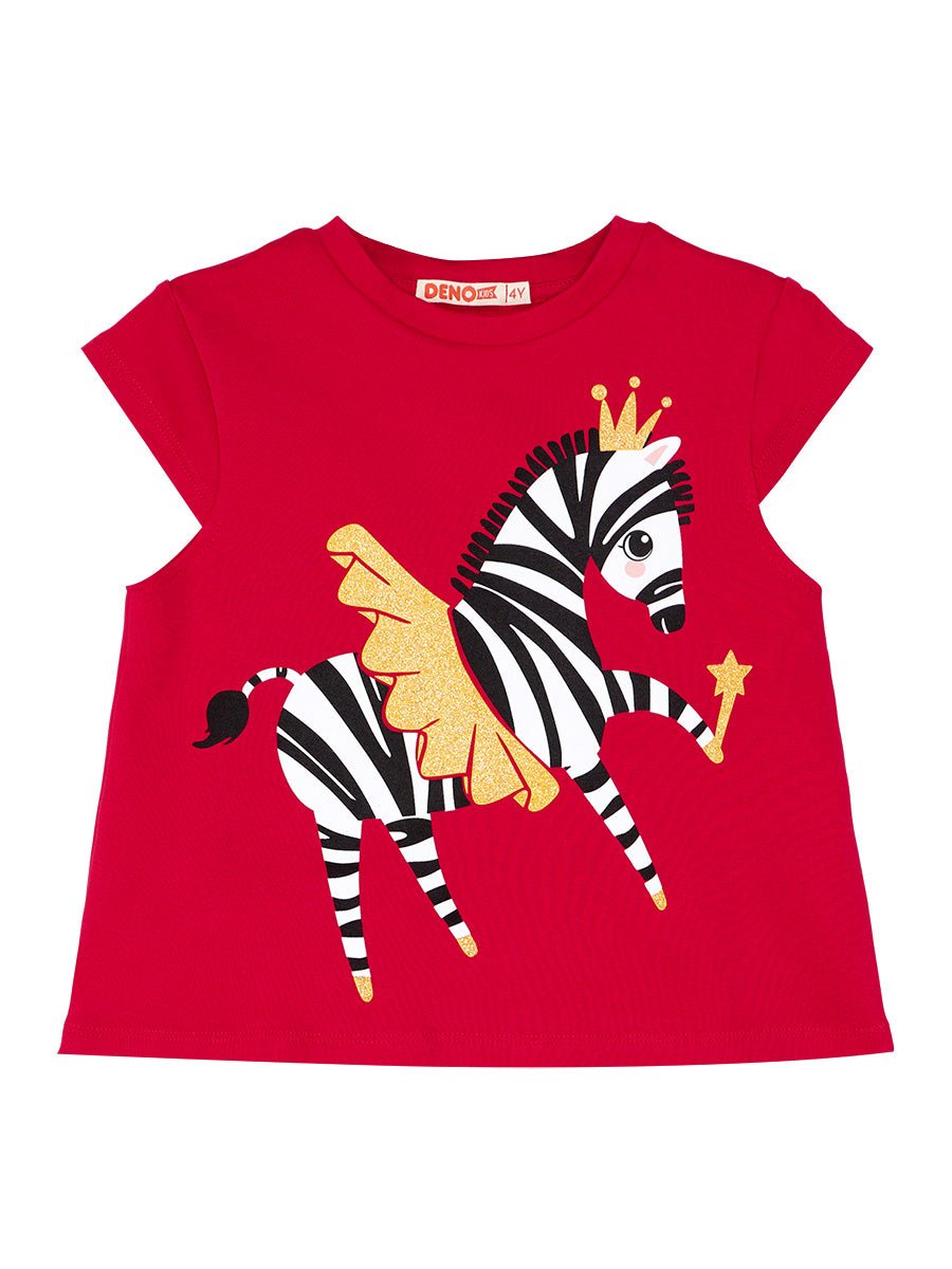 balerin zebra kiz çocuk t-shirt şort takim - Justyol