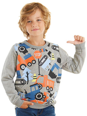 sevimli arabalar erkek çocuk sweatshirt - Justyol