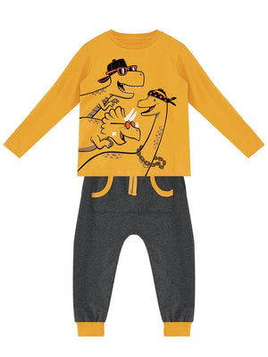 cool dinolar erkek çocuk t-shirt pantolon takim - Justyol