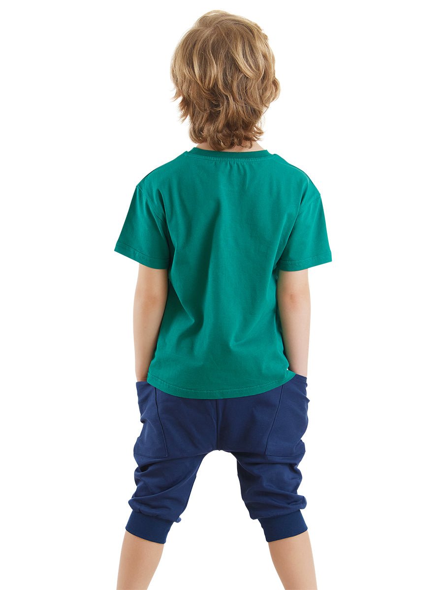 komik timsah erkek çocuk t-shirt baggy şort takim - Justyol