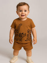 dinozor erkek bebek t-shirt kaşkorse şort takim - Justyol