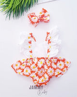 Papatya Bandanalı Romper Set - EKRU - Justyol