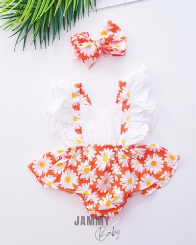 Papatya Bandanalı Romper Set - EKRU - Justyol