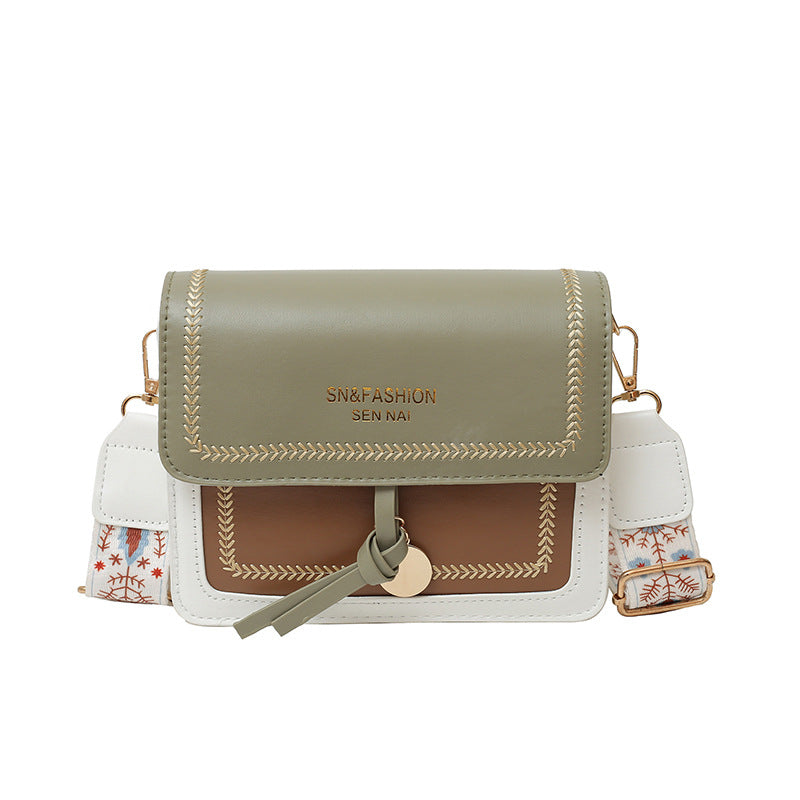 Fashionable Bag for Women, Versatile New Crossbody Bag, Casual, Contrasting Color, Small Square Bag, Wide Shoulder Strap MU Group