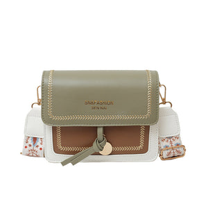 Fashionable Bag for Women, Versatile New Crossbody Bag, Casual, Contrasting Color, Small Square Bag, Wide Shoulder Strap MU Group