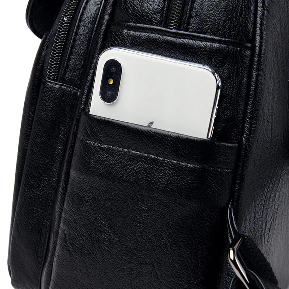 Genuine Women Leather Backpack Fashion Female Shoulder Bag Sac a Dos Ladies Bagpack Mochilas School Bags For Teenage Girls 2024 MU Group