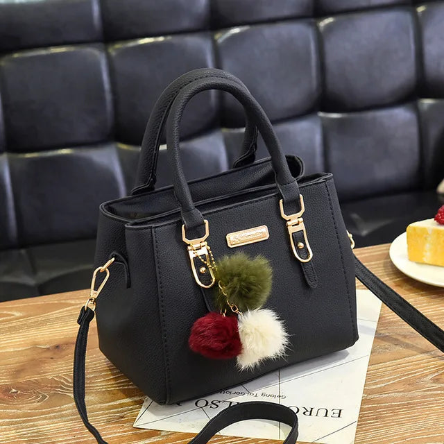 Yogodlns women beading pendant handbag ladies embossed shoulder bag ladies Messenger bag hairball bags high quality bag MU Group