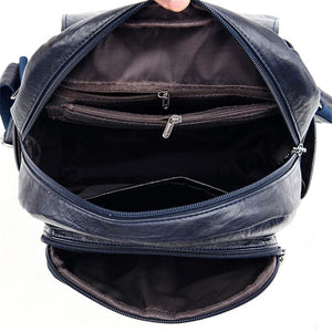 Genuine Women Leather Backpack Fashion Female Shoulder Bag Sac a Dos Ladies Bagpack Mochilas School Bags For Teenage Girls 2024 MU Group
