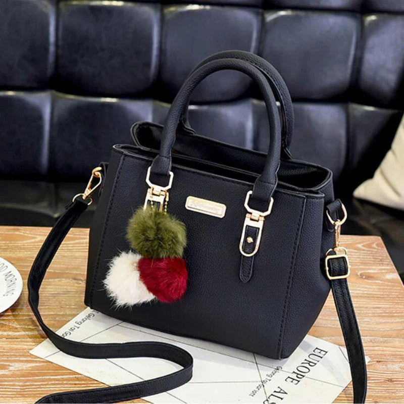 Yogodlns women beading pendant handbag ladies embossed shoulder bag ladies Messenger bag hairball bags high quality bag MU Group