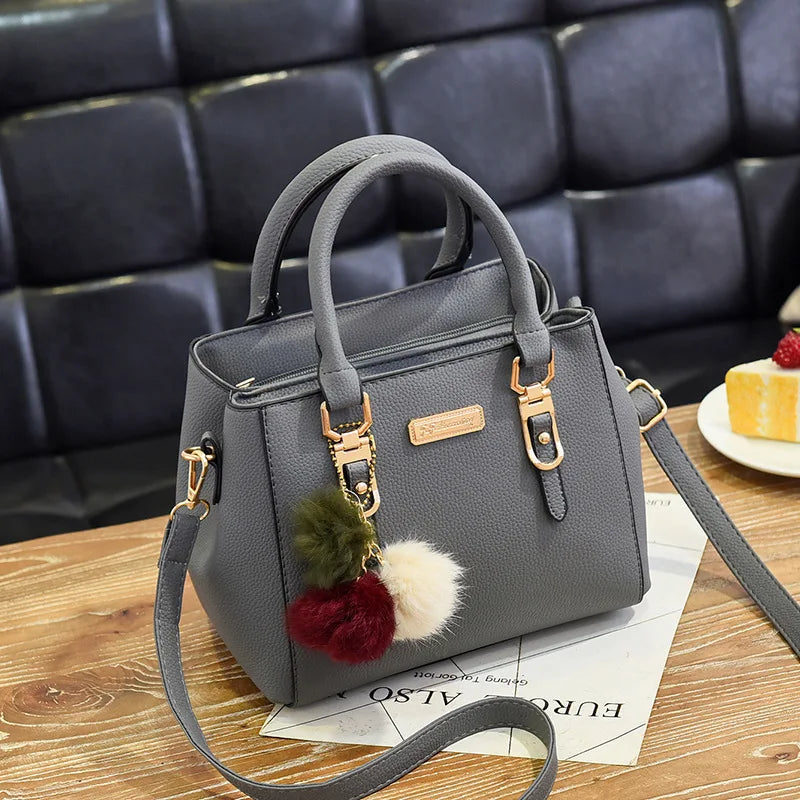 Yogodlns women beading pendant handbag ladies embossed shoulder bag ladies Messenger bag hairball bags high quality bag MU Group