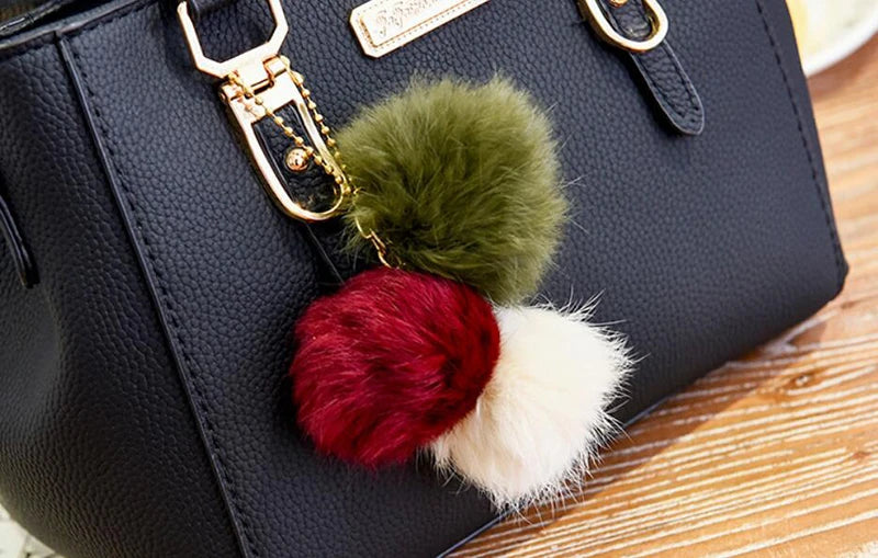 Yogodlns women beading pendant handbag ladies embossed shoulder bag ladies Messenger bag hairball bags high quality bag MU Group