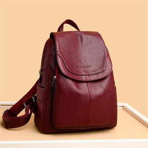Genuine Women Leather Backpack Fashion Female Shoulder Bag Sac a Dos Ladies Bagpack Mochilas School Bags For Teenage Girls 2024 MU Group