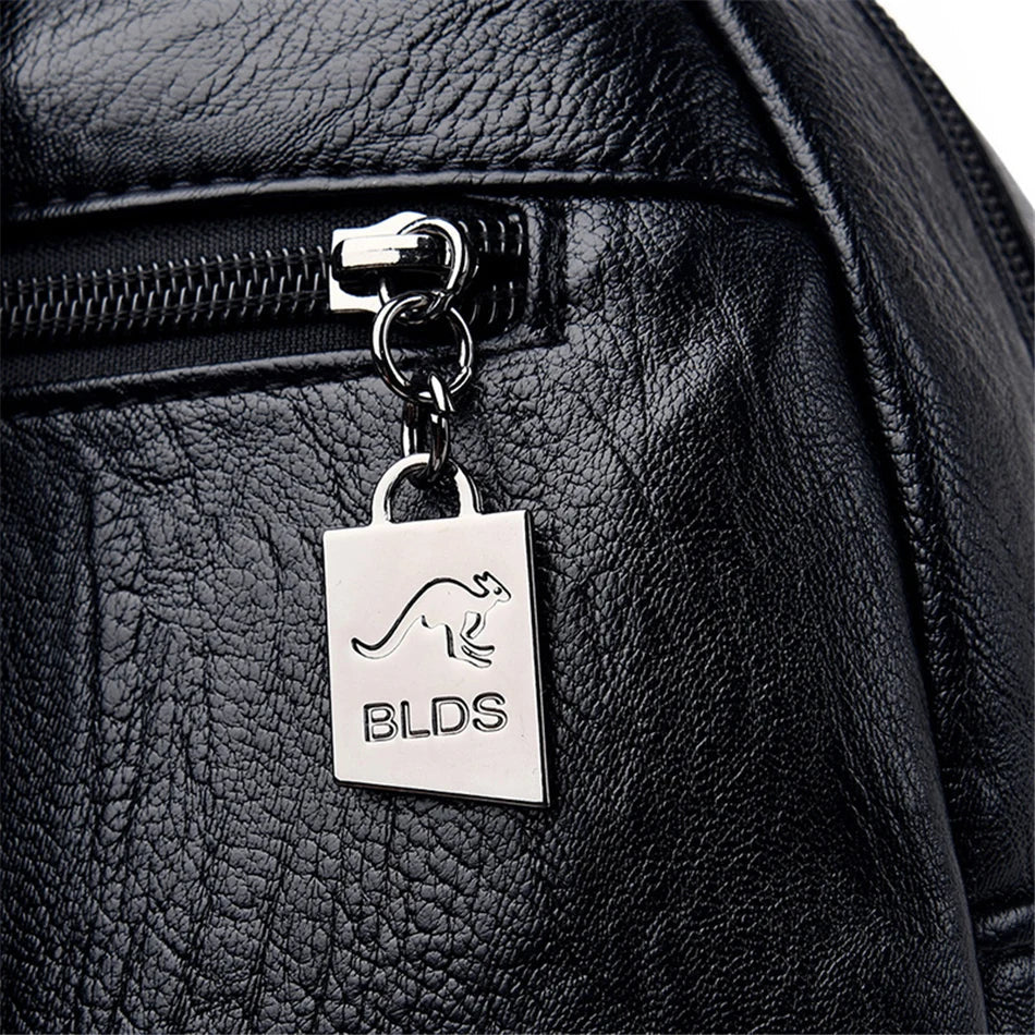 Genuine Women Leather Backpack Fashion Female Shoulder Bag Sac a Dos Ladies Bagpack Mochilas School Bags For Teenage Girls 2024 MU Group