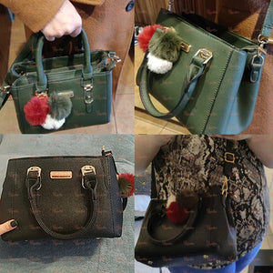 Yogodlns women beading pendant handbag ladies embossed shoulder bag ladies Messenger bag hairball bags high quality bag MU Group