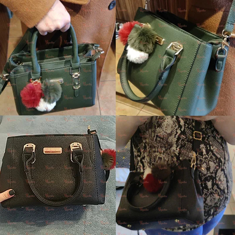 Yogodlns women beading pendant handbag ladies embossed shoulder bag ladies Messenger bag hairball bags high quality bag MU Group