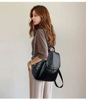 Genuine Women Leather Backpack Fashion Female Shoulder Bag Sac a Dos Ladies Bagpack Mochilas School Bags For Teenage Girls 2024 MU Group