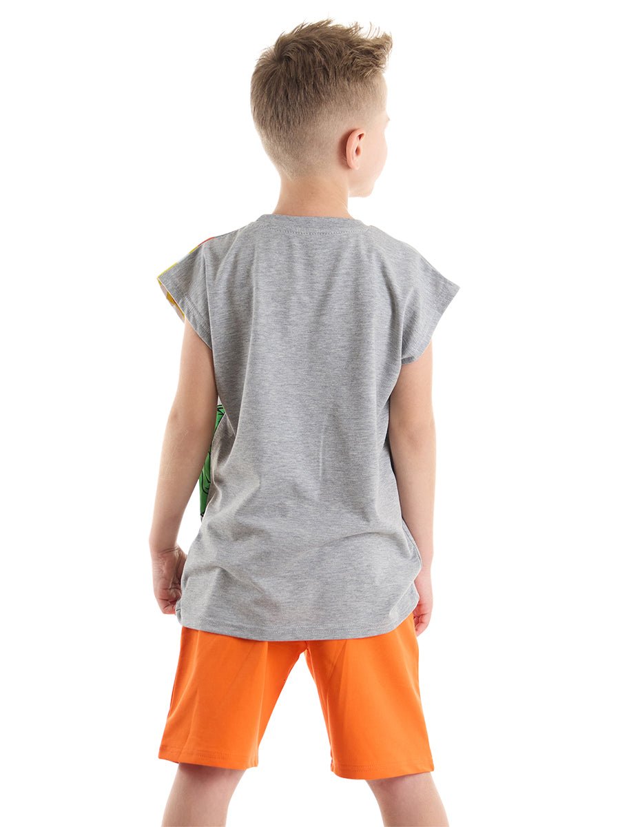 t - rex alev erkek çocuk t-shirt şort takim - Justyol