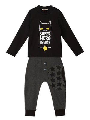 süper kahraman erkek çocuk t-shirt pantolon takim - Justyol